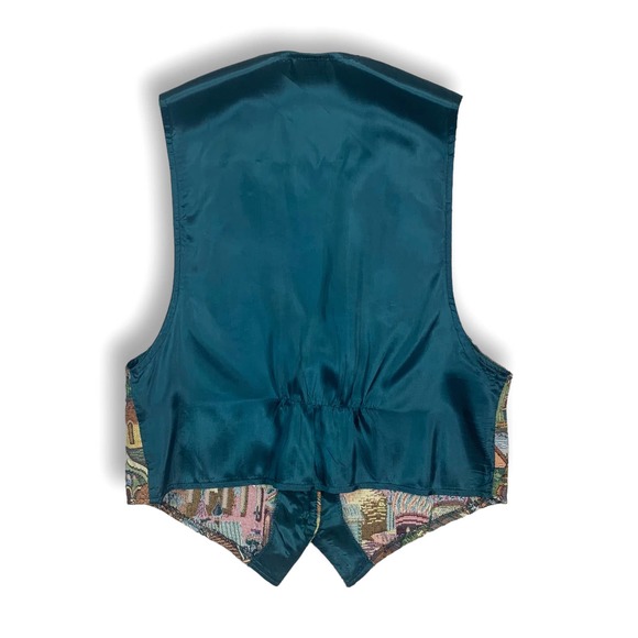 Vintage 80s Backroad Woven Kremlin Russia Village Sleeveless Vest- Women's Large - Picture 2 of 7